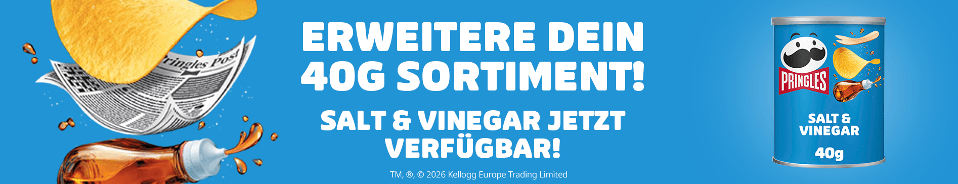 Pringles Salt & Vinegar 40g Sortiment