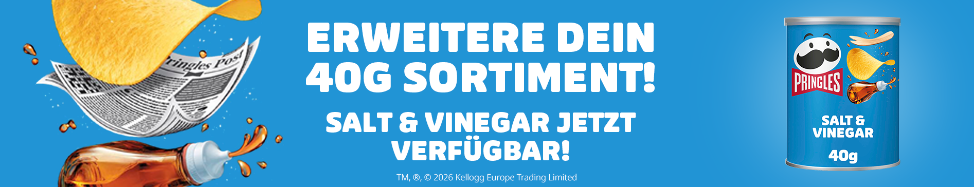 Pringles Salt & Vinegar 40g Sortiment